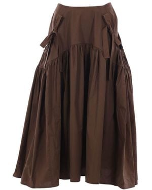 スカート CECILIE BAHNSEN SKIRT (424RTW17013 CHESTNUT) Cecilie Bahnsen: Women's Wrap Skirt (Chestnut) | DSMNY E-SHOP