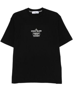 Stone Island Archive Logo Cotton T-Shirt - Black