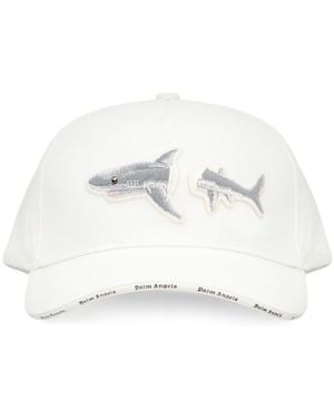 Palm Angels Baseball Cap Broken Shark - White