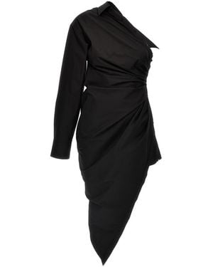 スカート Alexander Wang Asymmetrical shirt dress Alexander Wang Off-shoulder Asymmetric Shirtdress in Blue | Lyst