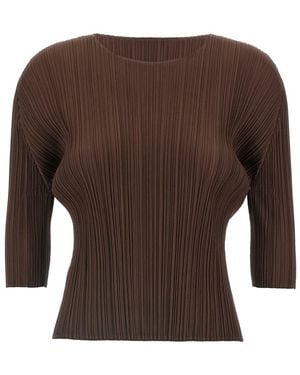 Pleats Please Issey Miyake 'Monthly Colors: March' Top - Brown
