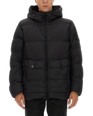 Stone Island Down Jacket "Crinckle Reps Ny" - Black