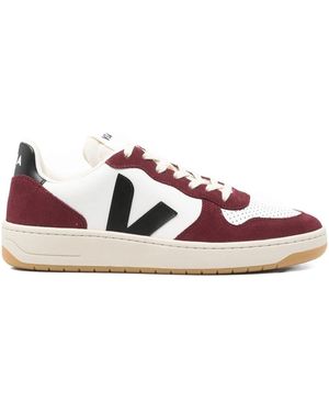 Veja Low-Top Calf Leather Sneakers With Suede Overlays - Pink
