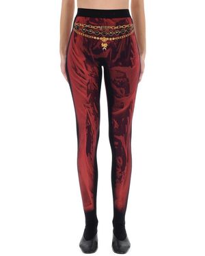 Marine Serre "wet Nuisette" Leggings - Red