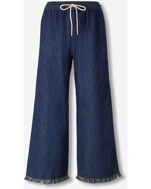 Zimmermann Flared Silk Pants - Blue