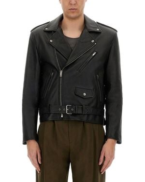 Saint Laurent Leather Biker Jacket - Black