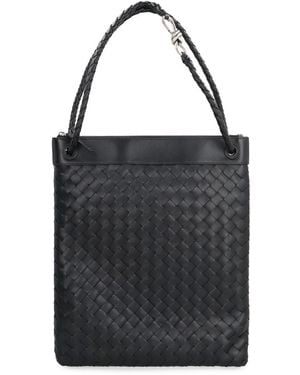 Bottega Veneta Andiamo Leather Messenger Bag - Black