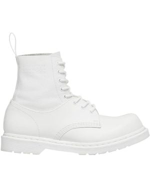 Mm6 Maison Margiela X Dr.martens Leather Motorcycle Boots - White