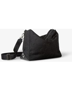 Fendi " Lui" Large Ff Crossbody Bag - Black