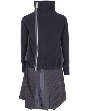 Sacai Knit Coat Dress - Blue