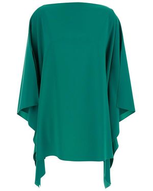 Gianluca Capannolo 'Eve' Top With Boat Neck And Draped Sleeves - Green
