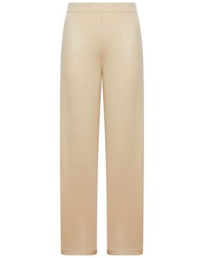 Max Mara Wide Jersey Trousers - Natural