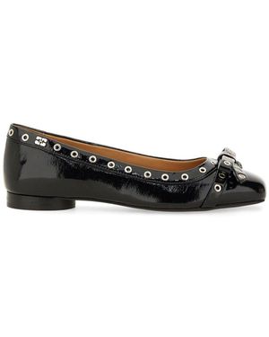 Ganni Ballerina With Bow - Black