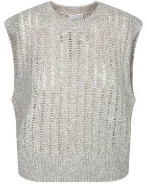 Brunello Cucinelli Knitted Vest - Gray