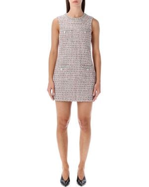 Self-Portrait Bouclé Sleeveless Mini Dress - Pink