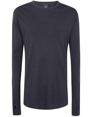 Thom Krom Long Sleeves T-Shirt Worked - Blue