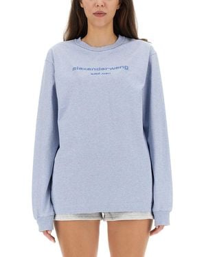 Alexander Wang Sweatshirt With Logo - Blue