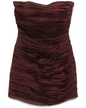 Raquel Diniz New Ambra Strapless Pleated Short Dress - Purple