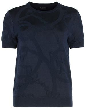 Ralph Lauren Round Neck T-shirt In Viscose Blend - Blue