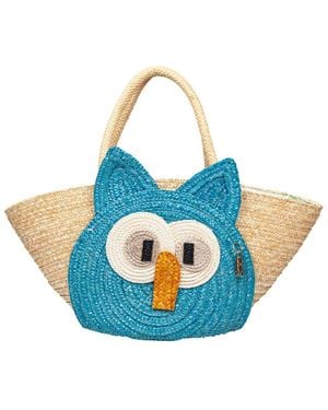 La Milanesa Straw Handbag - Blue