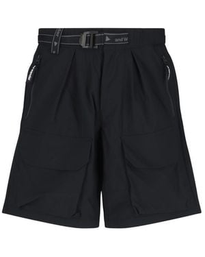 and wander Belted Cargo Shorts - Blue