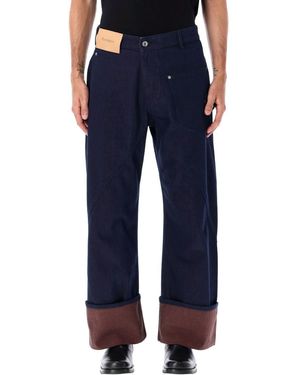 JW Anderson Turn-Up Twisted Workwear Jeans - Blue