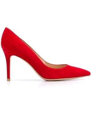 Gianvito Rossi Gianvito 85 Suede Pumps Shoes - Red