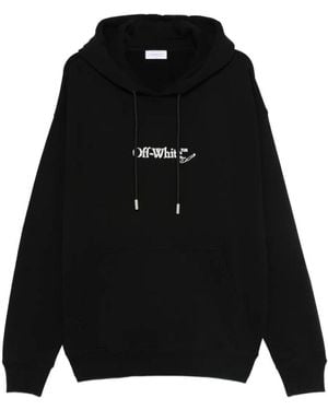 Off-White c/o Virgil Abloh Back And Front Logo-Embroidered Hoodie - Black