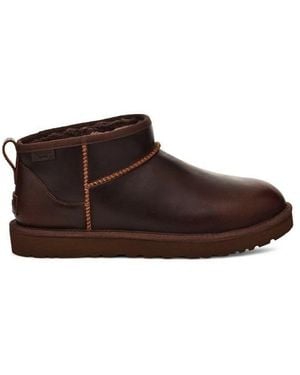 UGG M Classic Ultra Mini Lthr Regen Shoes - Brown