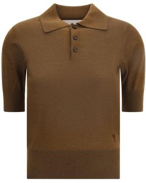 Ami Paris Polo Shirts - Brown