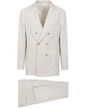 Brunello Cucinelli Cotton Double-Breasted Suit - White