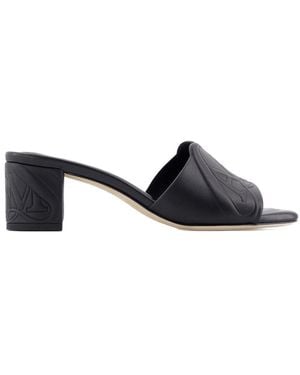 McQueen Seal Heeled Sandals - Black