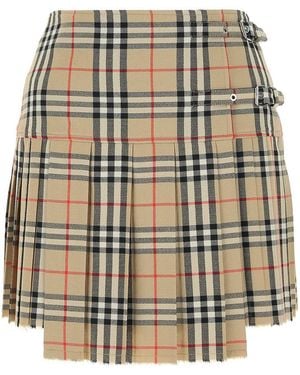 Burberry Vintage Check Kilt - Natural