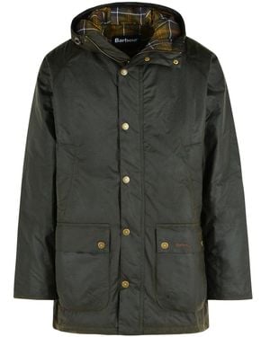 Barbour 'Bedale' Dark Waxed Cotton Parka - Black