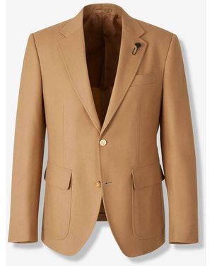 Lardini Straight Virgin Wool Blazer - Natural