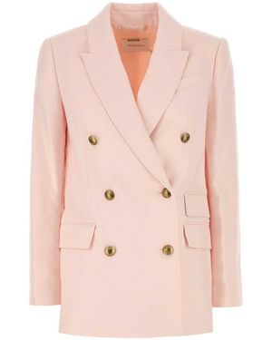 Zimmermann Pastel Linen Crush Blazer - Pink