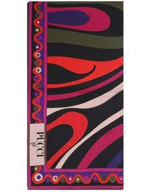 PUCCI Abstract-Print Silk Foulard Accessories - Red