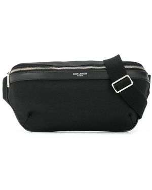Saint Laurent Logo-Lettering Belt Bag - Black