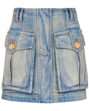 Balmain Belted Skirt - Blue