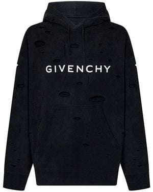 Givenchy Logo Hole Hoodie - Blue