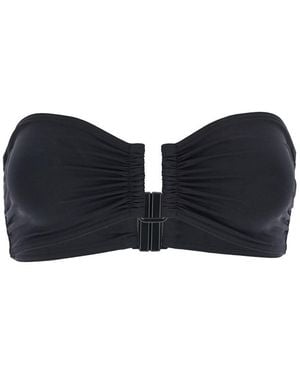 Eres 'Show' Bikini Top With Rear Buckle Closure And Bandeau Design - Black