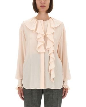 McQueen Shirt With Ruffles - Natural