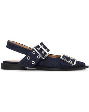Ganni Ballerina With Buckle - Blue