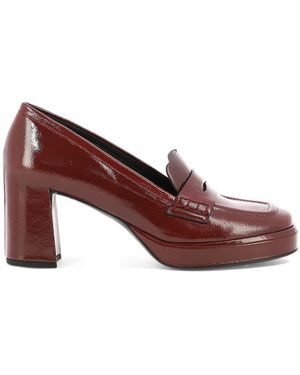 DELCARLO "lisbona" Heeled Loafers - Brown