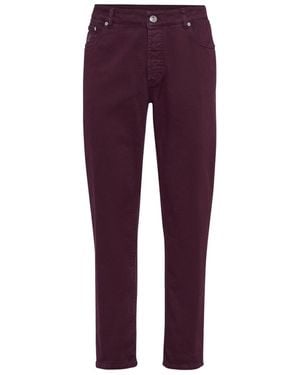 Brunello Cucinelli Cotton Pants - Purple