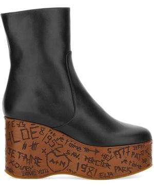 Chloé "Maxime" Wedge Ankle Boot - Black