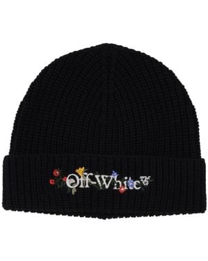 Off-White c/o Virgil Abloh Floral Bookish Classic Beanie - Black