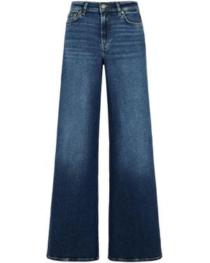 7 For All Mankind Navy Cotton Blend Fight Jeans - Blue