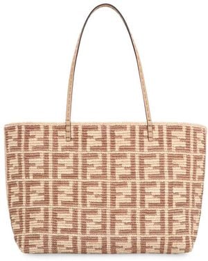 Fendi Roll Large Tote - Natural