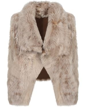 Yves Salomon Coat - Natural